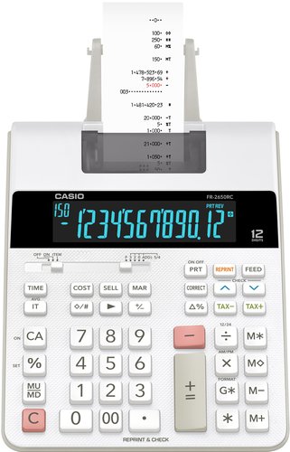 CALCULADORA IMPRESORA CASIO 12 DIGITOS FR-2650RC