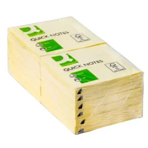 BLOC DE NOTAS ADHESIVAS QUITA Y PON Q-CONNECT 76X76 MM CON 100 HOJAS (12 PAQUETES)